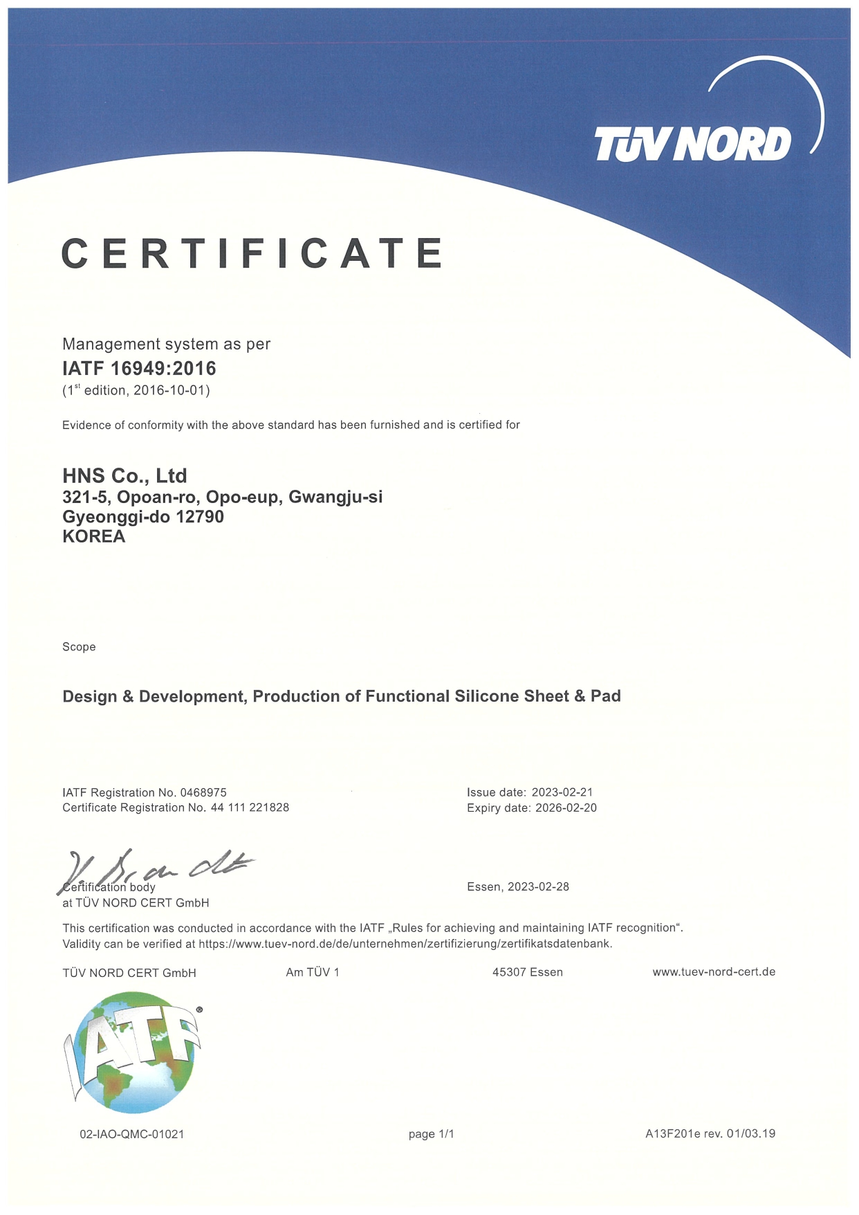 certificate